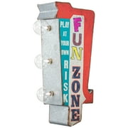 American Art Decor Fun Zone Vintage Mini LED LED Marquee Arrow Sign , Multi-color - 12" H x 3.5" L x 5.25" D