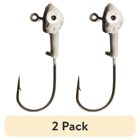 (2 pack) Eagle Claw Panfish Swimbait Head Fishing Jig Black Pearl 1/32 oz