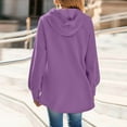 thumbnail image 4 of LEBONYARD Women's Fashion Drawstring Pullover Hooded Sweatshirts Casual Solid Colored Round Neck Long Sleeve Loose Warm Fit Pocket Sweatshirts, 4 of 7