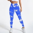 thumbnail image 4 of Quealent Leggings with Pockets for Women Cute Casual Yoga Pants Breathable Tummy Control Capris Blue for Size L, 4 of 7