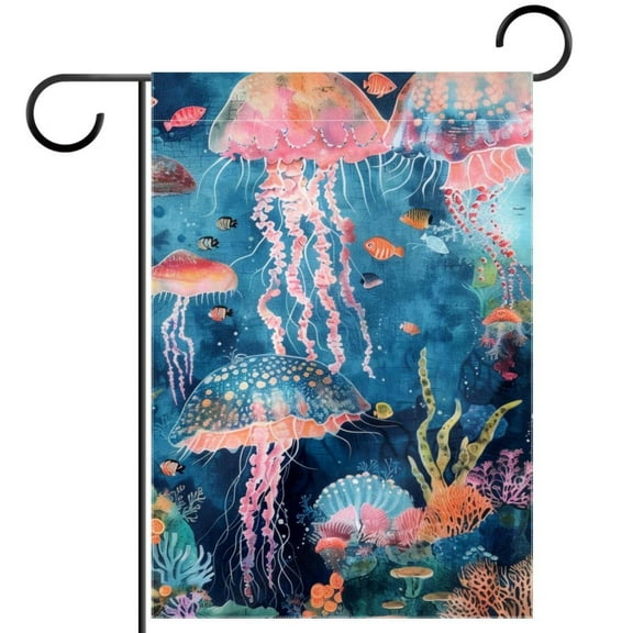 Coastal Beach Ocean Themed Garden Flag Double Sided House Flag for Outdoor Home, Personalized All Year Round Yard Decor 12 x 18 Inch