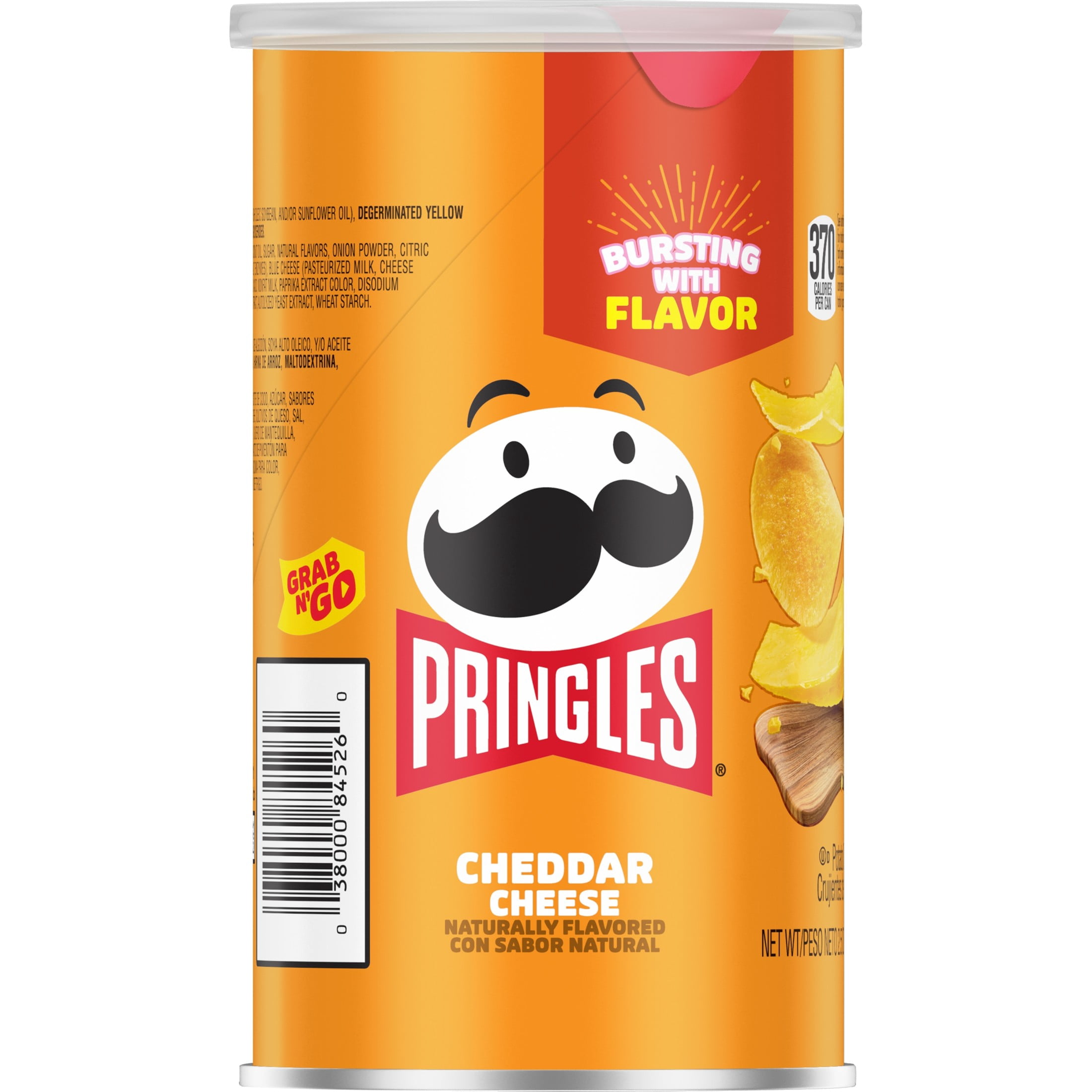 Pringles Cheddar Cheese Potato Crisps Chips, Lunch Snacks, 12 Count