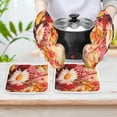 thumbnail image 6 of Shuihui Flower Heat Resistant Microwave Oven Gloves Set for BBQ Baking Grilling,Baking Gifts Cooks for Women,Housewarming Gifts for New Home, 6 of 6