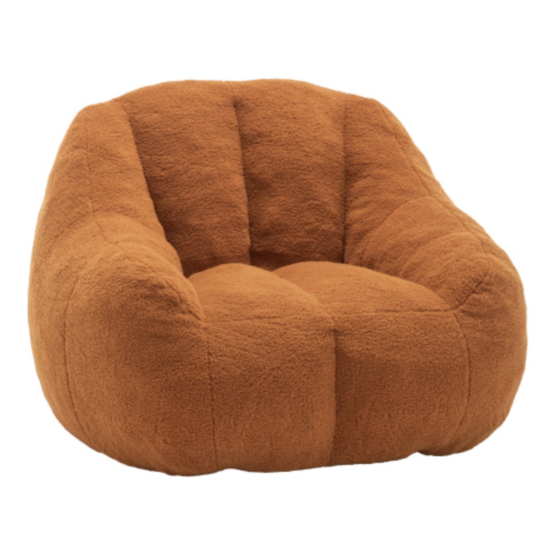 Bean Bag Chair with Filler, Teddy Faux Fur Bean Bag Sofa with Memory Foam for Dorm Living Room Bedroom, Yellow