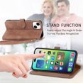 thumbnail image 3 of for iPhone 14 Plus Case for Women,Cute Wallet Case with Zipper Pocket Purse Flower Embossed PU Leather Card Slots Wrist Strap Flip Folio Protective Phone Cover for iPhone 14 Plus, Brown, 3 of 12