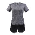 thumbnail image 2 of Ropa De Deportes De Los Deportes De La Yoga De Las Mujeres Set Ropa De Deportes Al Aire Libre Del Verano De Manga Corta M Gris Sunnimix Traje Deportivo Mujer, 2 of 8