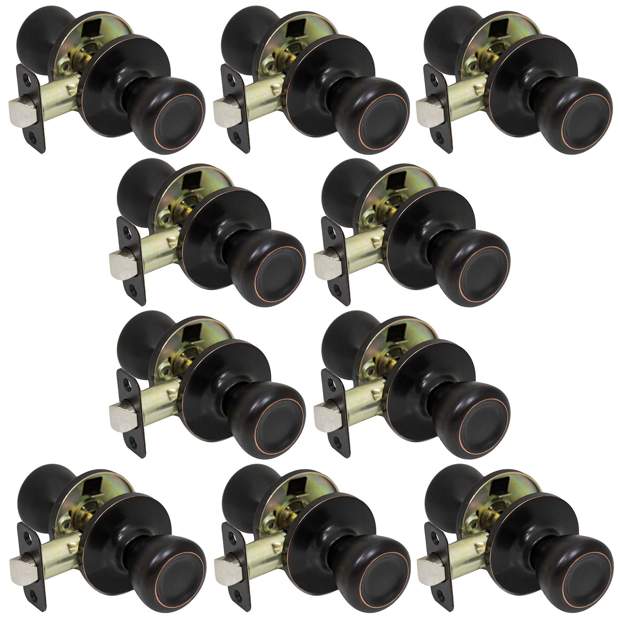 4 Pack Dynasty Hardware SIE-30-12P Sierra Door Knob Privacy Set Aged Oil Rubbed Bronze Contractor Pack