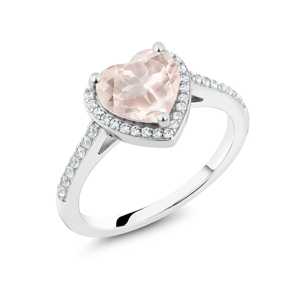 Gem Stone King 925 Silver Solitaire Ring Rose Rose