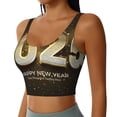 thumbnail image 2 of Fotbe Happy New Year 2025 E Sujetador Deportivo Largo sin Aros para Mujer con Almohadillas y Soporte Medio, Transpirable y Absorbente, Camiseta Tipo Chaleco o Tank Top-Large, 2 of 8