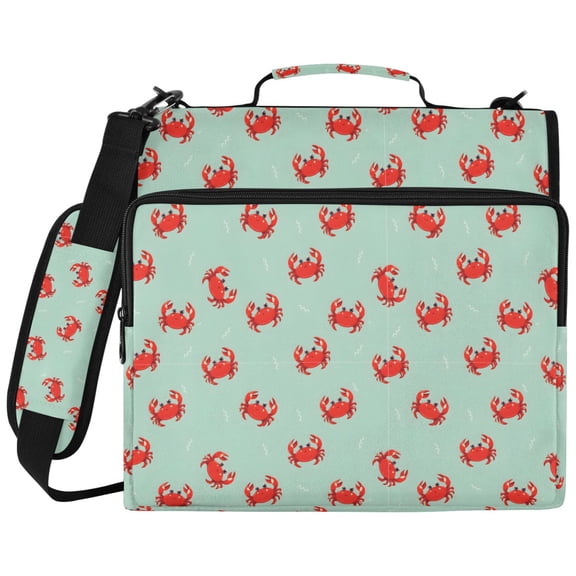 ALAZA Zipper Binder Crabs Cartoon-a1 Pattern 2 inch 3 Ring 500 Sheet Capacity Trapper Keeper File Folder Organizer Bag