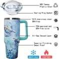 thumbnail image 4 of 40 Oz Sea Turtle Tumbler with Handle Lid and Straw,Double Wall Vacuum Stainless Steel Watercolor Ocean Turtle Cup,Water Bottle,Travel Coffee Mug,Hawaiian Sea Turtle Decor,Accessories, 4 of 5