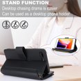 thumbnail image 2 of Allytechgroup Wallet Case for Apple iPhone 8 Plus/ 7 Plus,  Retro [1 Zipper Pocket + 6 Cards Slots] Hand Wrist Shoulder Strap Stand Shockproof iPhone 8 Plus/ 7 Plus Cover Case for Girls Women, Black, 2 of 10
