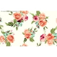 thumbnail image 3 of Challis Rayon Printed First Crush, Floral Fabric, Dress Fabric (BLACK/CORAL/BLUE, ByYard), 3 of 3