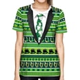 thumbnail image 2 of Men St. Patrick's Day T-Shirt Cute Cartoon Animal Bow-Tie Digital Print Shirt Short Sleeve Round Neck Tops, 2 of 7