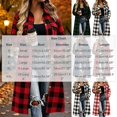 thumbnail image 4 of Husipze Womens Plaid Long Shacket Lapel Button Front Long Sleeve Loose Casual Jacket with Chest Pockets Fall Winter Outerwear Black 2XL, 4 of 9
