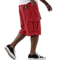 thumbnail image 2 of Men's Solid Corduroy Cargo Shorts Multi Pocket Elastic Drawstring Waist Relaxed Knee Length Streetwear Casual Workout Shorts, 2 of 6