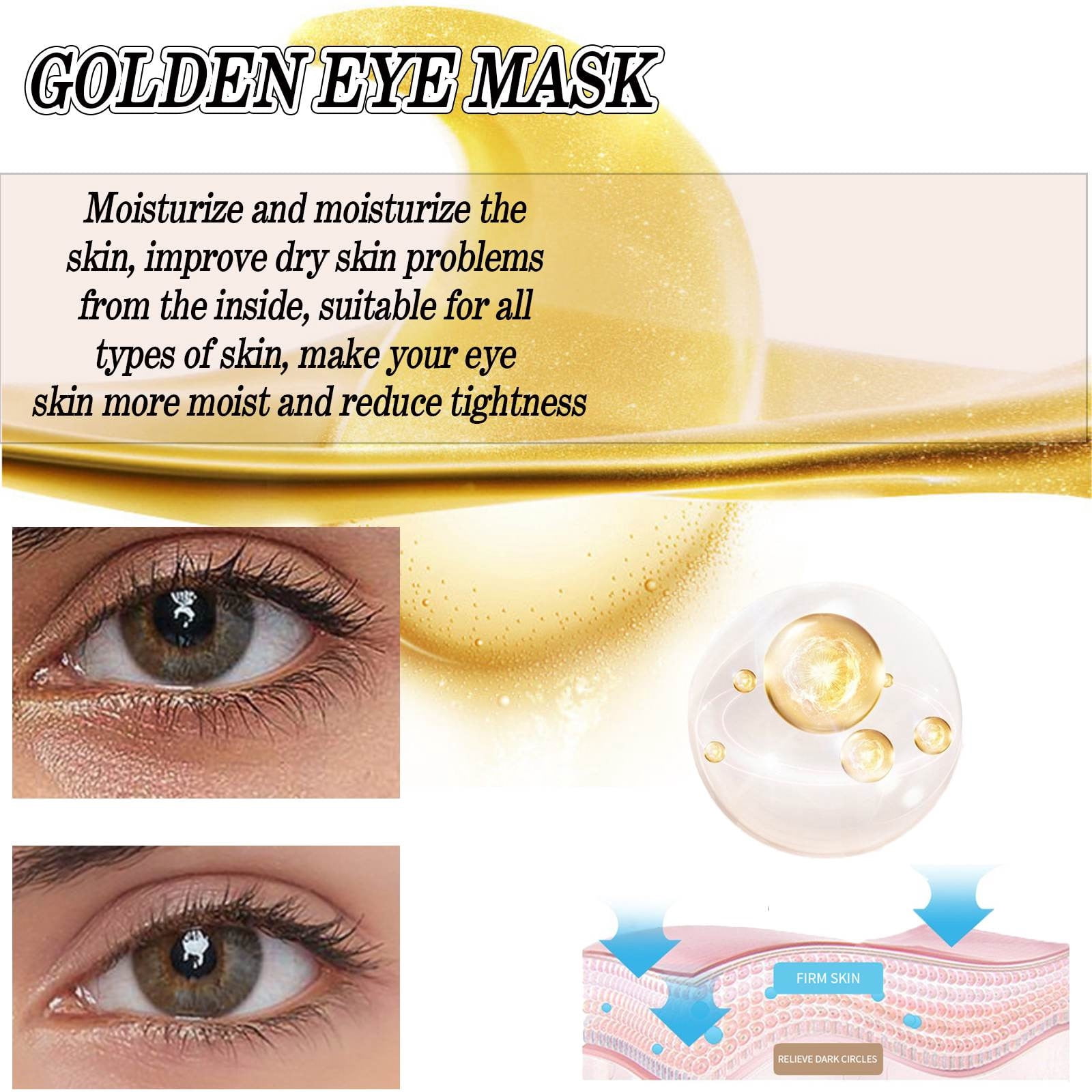 Under Eye Patches for Dark Circles and Puffy Eyes (60 Pairs), 24k Gold Eye Mask for Dark Circles and Puffiness with Vitamin C, Hyaluronic Acid, and Pearl Extract, Collagen Eye Gel Pads for Puffiness