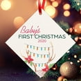 thumbnail image 2 of Soul Décor Christmas Ornament, Baby's First Christmas 2020 Ornament, Large 3.75" Diamond Metal Ornament, Velvet Pouch Included, 2 of 7