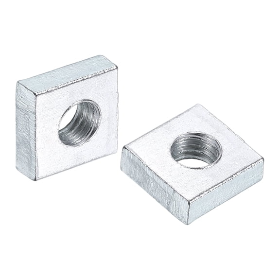 10Pack M6x12mmx4mm Square Nuts, Carbon Steel Zinc Plated Coarse Thread Nuts