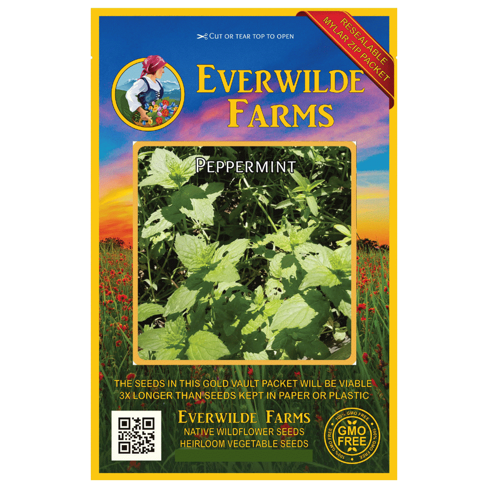Everwilde Farms 2000 Peppermint Herb Seeds Gold Vault Jumbo Bulk
