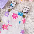 thumbnail image 4 of Baby Girl Romper with Suspender Casual Sleeveless Bow Front Floral Print Bodysuit Newborn Playsuit Summer Clothes Purple 2-3 Years, 4 of 7