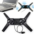 thumbnail image 1 of 10-17 Inch Laptop USB Fan Holder Rotating USB Fan Cooling Pad 2 Fans Laptop Cooler XNC Computer Peripherals Black, 1 of 6