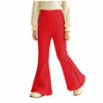 thumbnail image 5 of Xyant Girls Ribbed Knit Flare Leggings Elastic High Waist Bell Bottoms Bootcut Kids Stretchy Spring Fall Uniform Pants,Size 4-5 Years, 5 of 7