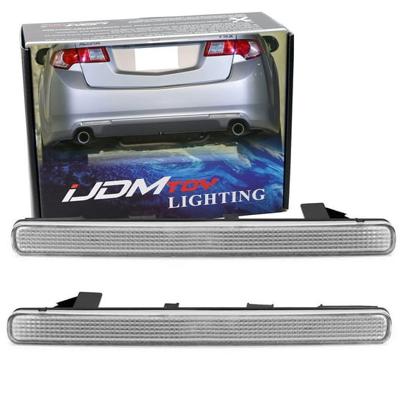 Clear Lens Rear Bumper Reflector Lenses For 2009-2014 Acura TSX (Euro Accord), OE-Spec LH RH Assembly