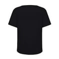 thumbnail image 7 of Moxiu Solid Color T Shirts for Women Cuffed Short Sleeve V-Neck Tunics Loose Casual Tee T-Shirt Summer Basic Tops Plus Size 2025 Black,L, 7 of 7