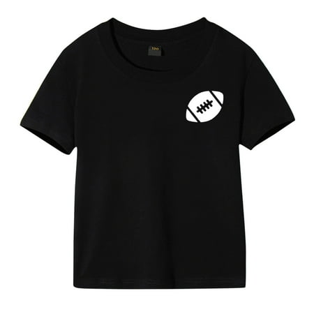 

ZMHEGW Toddler Girls Boys Short Sleeve Rugby Letter Prints Tops T Shirt Clothes Fashion Outwear