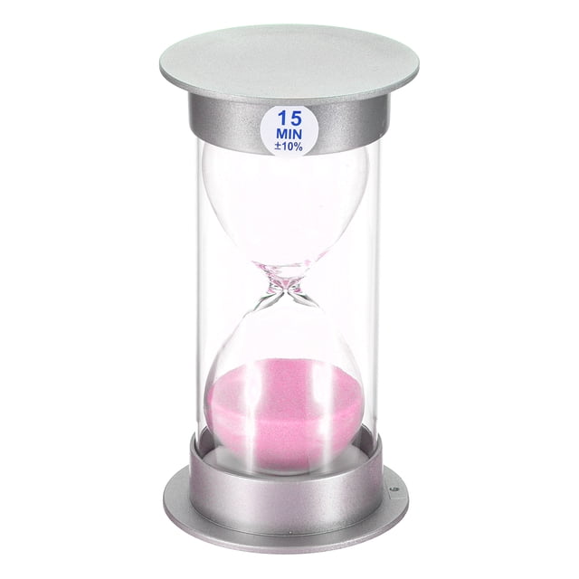 Unique Bargains 15 Minute Sand Timer, Sandy Clock, Count Down Sand Glass, Pink Sands