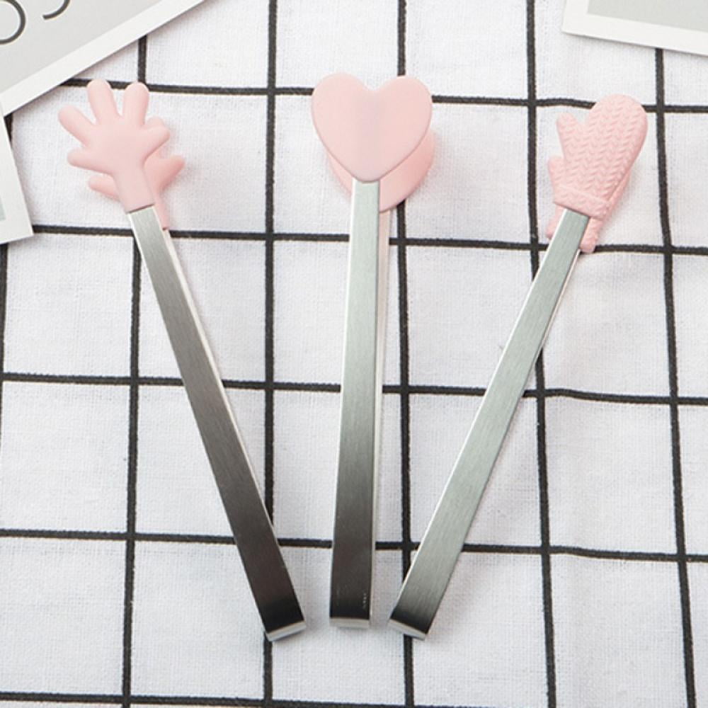 3PCS Mini Tong, Hand Shape Silicone Food Tongs, 5Inch Kid Tongs for
