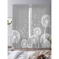 thumbnail image 3 of White Dandelion Sheer Curtains 84 Inch Length 2 Panels Set Window Treatments, Spring Plants Flowers Vintage Gray Rod Pocket Semi Curtains for Living Room/Bedroom/Kitchen Décor, 104"W x 84"L, 3 of 7