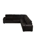 thumbnail image 6 of SEENYOO 110" L-Shape Corner Sofa - Corduroy Deep Seat with 2 Storage & USB/Type-C, Non-Modular Upholstered Couch for Living Room, 6 of 11