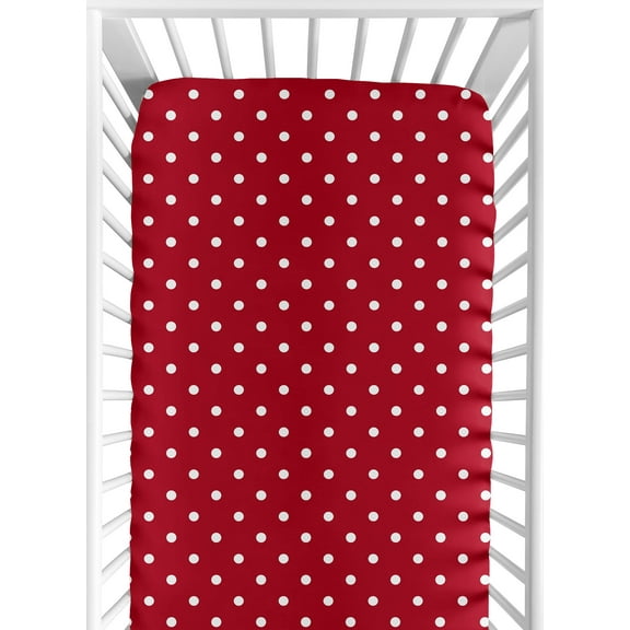 Sweet Jojo Designs Little Ladybug Red and White Fitted Crib Sheet
