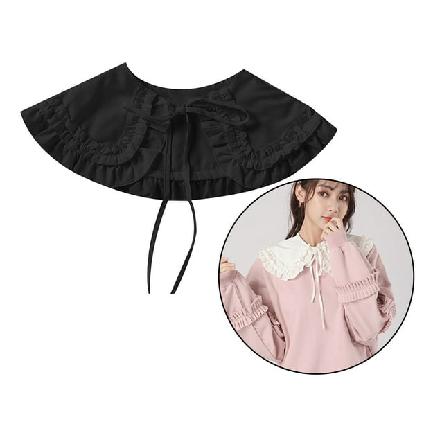 Desmontable cuello falso Colr para mujer camisa adecuada suéter vestido blusa Baoblaze Cuello falso de gasa para mujer