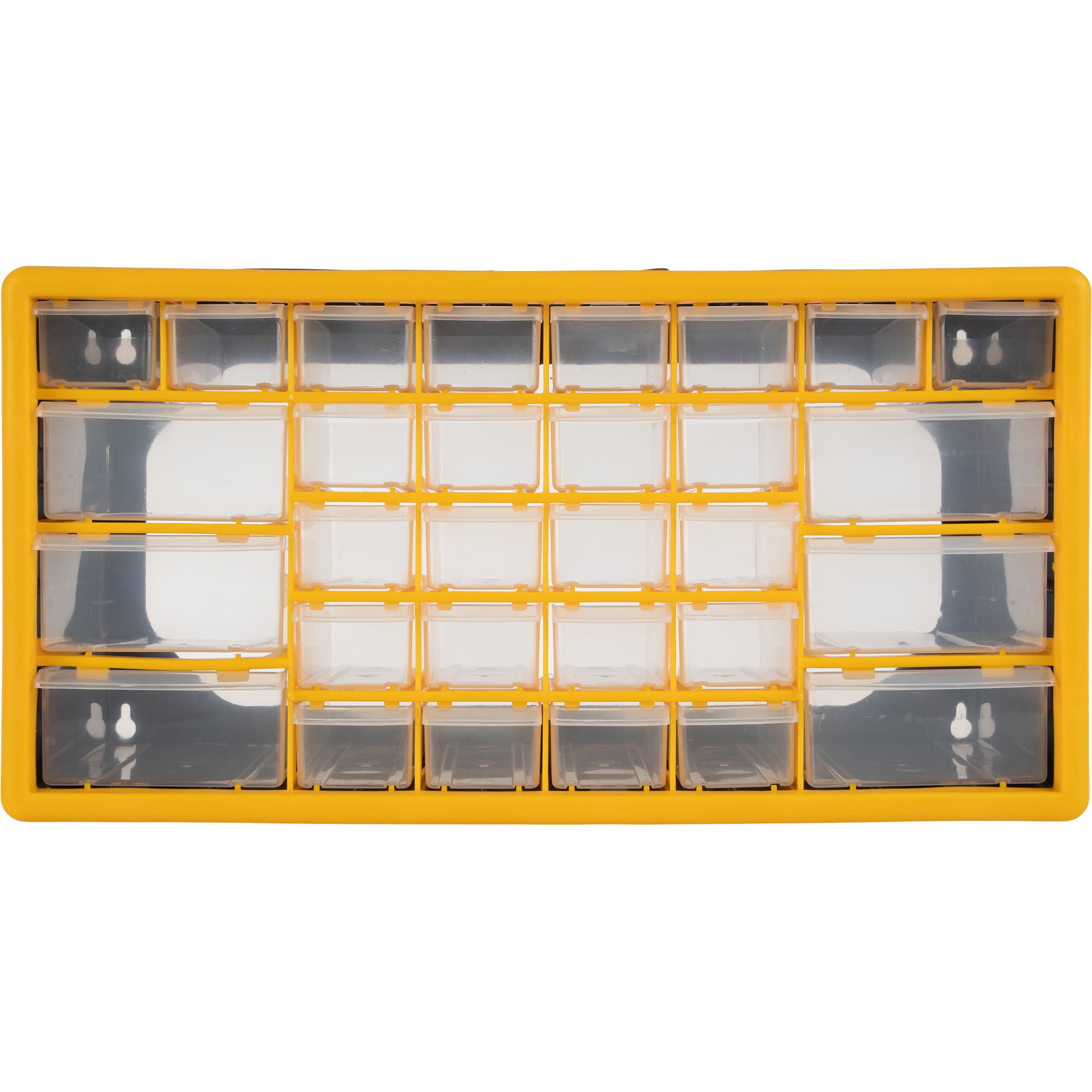 Stalwart 30-Drawer Small Part Organizer - Desktop or Wall-Mountable, Yellow