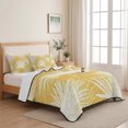 thumbnail image 5 of Quilts Twin XL Size, Yellow Palm Leaves Coastal Soft Comforter Bedding Set for Bed, Summer Tropical Botanical Boho Lightweight Quilted Bedspread with Pillow Cover(2 Pieces) for All Season, 68x98 Inch, 5 of 9