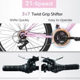 thumbnail image 4 of Mountain Bike 24/26 Inch, High-Density Carbon Steel Frame, 21 Speed, Front Suspension, Dual V-Brakes, 80% Pre-Assembled for Men Women Teens, 4 of 10