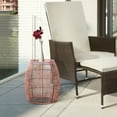 thumbnail image 4 of Teamson Home 20.24" Outdoor Bamboo Drum Side Table with Iron Top, 4 of 10