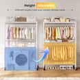 thumbnail image 7 of Heavy Duty Clothes Rack, 81" H Clothing Racks for Hanging Clothes, Portable Closet with Wheels and Adjustable Feet, Max Load 440LBS, White, 7 of 7