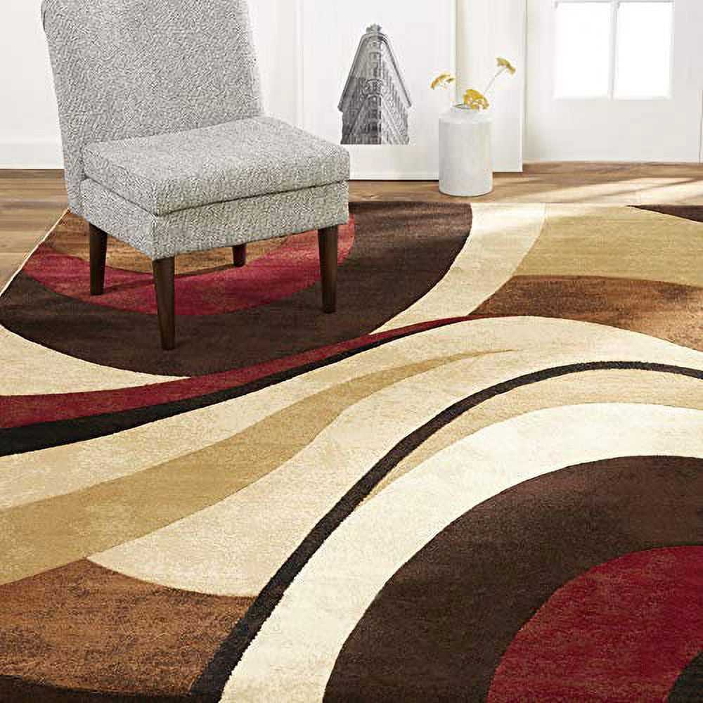 Home Dynamix Tribeca Slade Contemporary Abstract Runner Area Rug, Brown/Red, 26"x6'