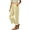Beige, variant on HomeDM Wide Leg Capri Pants for Women Casual Loose High Waisted with Pockets Khaki Athletic Work Trousers Size L