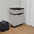 thumbnail image 2 of Freestanding Resin Garage Cabinet 23.5"W x 34.5"H, Adjustable Shelf Storage Cabinet for Laundry Basement Office, 2 of 8