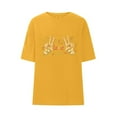 thumbnail image 3 of Sexlip Womens Short Sleeve T Shirt Colorful Peace Gesture Print Crew Neck Design Soft Fabric for Daily Leisure Yellow S, 3 of 5