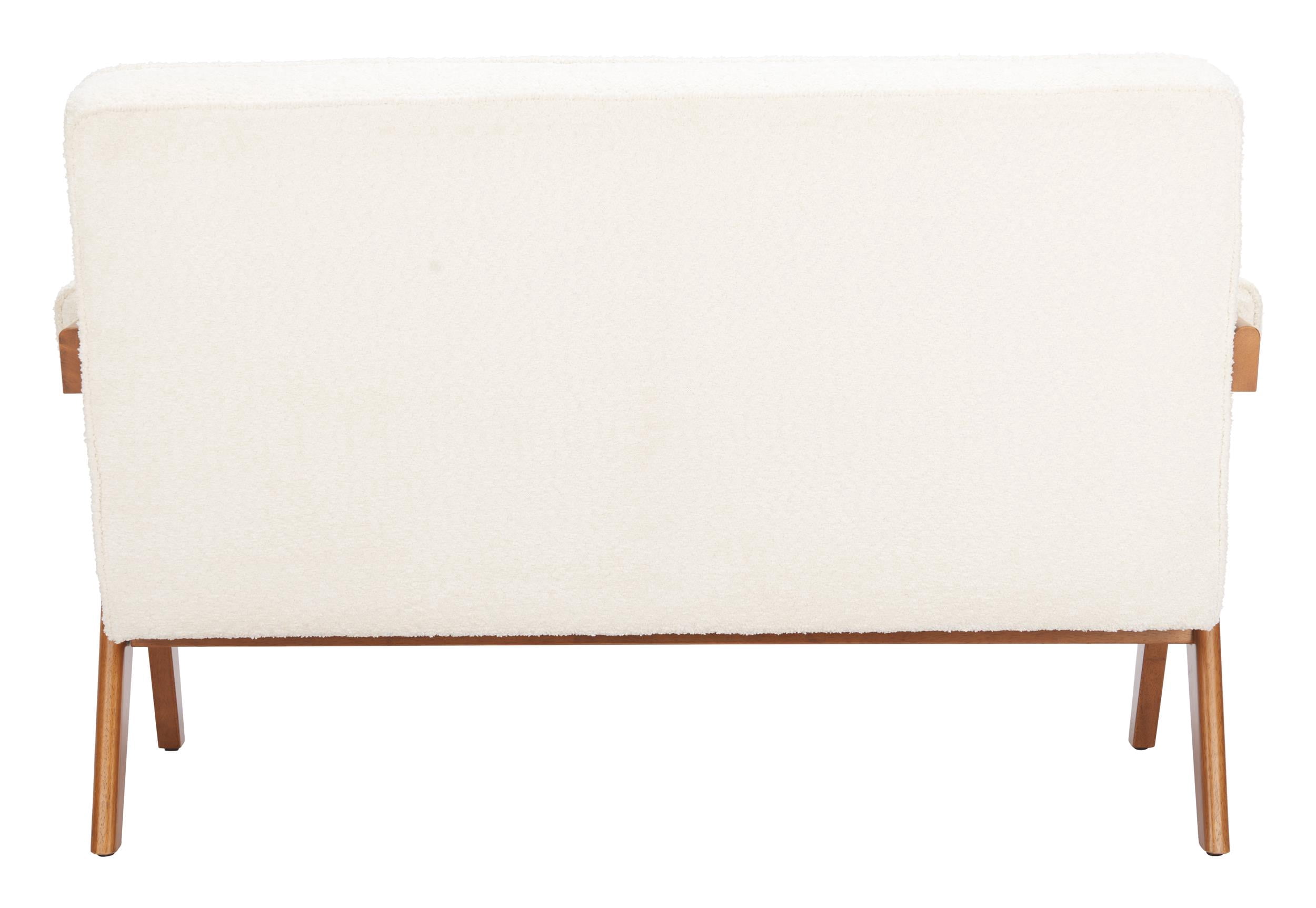 Encanto Loveseat Ivory Sofa, Modern Style, Seats up to 2, Rubberwood, Indoor Living