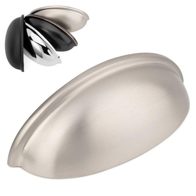 Koofizo Tirador Para Cajón De Basura - Manija De Gabinete De Cromo Pulido 76 Mm / 3 Pulgadas De Espacio Entre Tornillos (Paquete De 10) Para Armario De Cocina, Dormitorio, Aparador, Puerta De Muebles