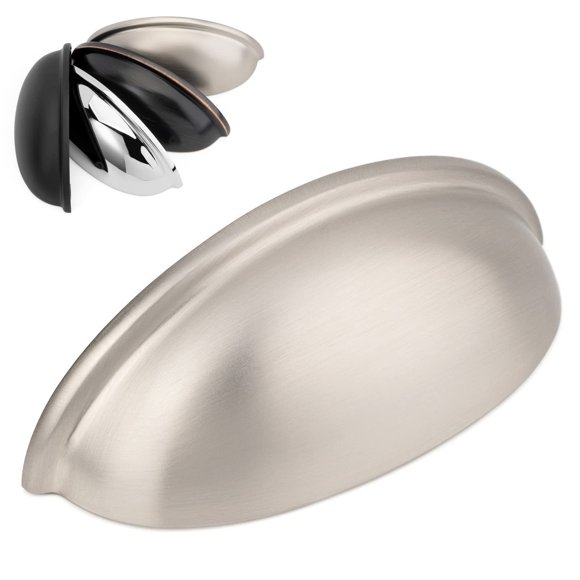 Koofizo Tirador Para Cajón De Basura - Manija De Gabinete De Cromo Pulido 76 Mm / 3 Pulgadas De Espacio Entre Tornillos (Paquete De 10) Para Armario De Cocina, Dormitorio, Aparador, Puerta De Muebles