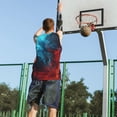 thumbnail image 5 of Sikiie Red And Blue Fire Basketball Jersey Reversible Men's Mesh Athletic Sports Shirts Training Practice S-4XLSmall, 5 of 6