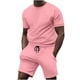 thumbnail image 1 of Conjunto de Pantalones de Dos Piezas de Color Sólido Casual de Manga Corta de los Hombres Camiseta Y Pantalones de Playa con Bolsillos Verano, 1 of 5